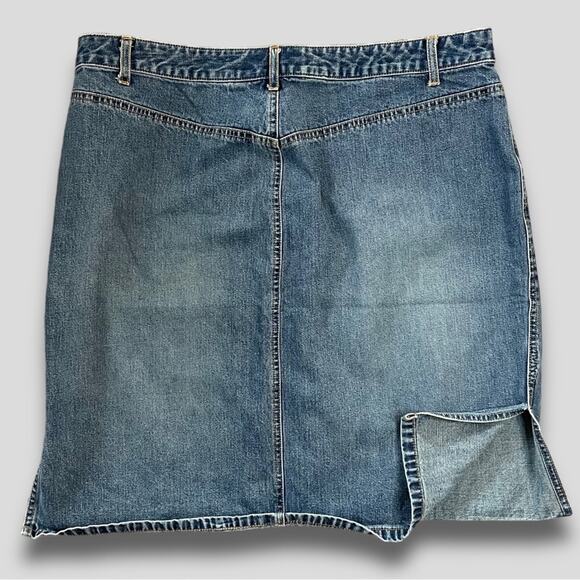 OLD NAVY VINTAGE Y2K WESTERN BOHO FRAY HEM DENIM MINI SKIRT BLUE - 16 - Picture 2 of 8